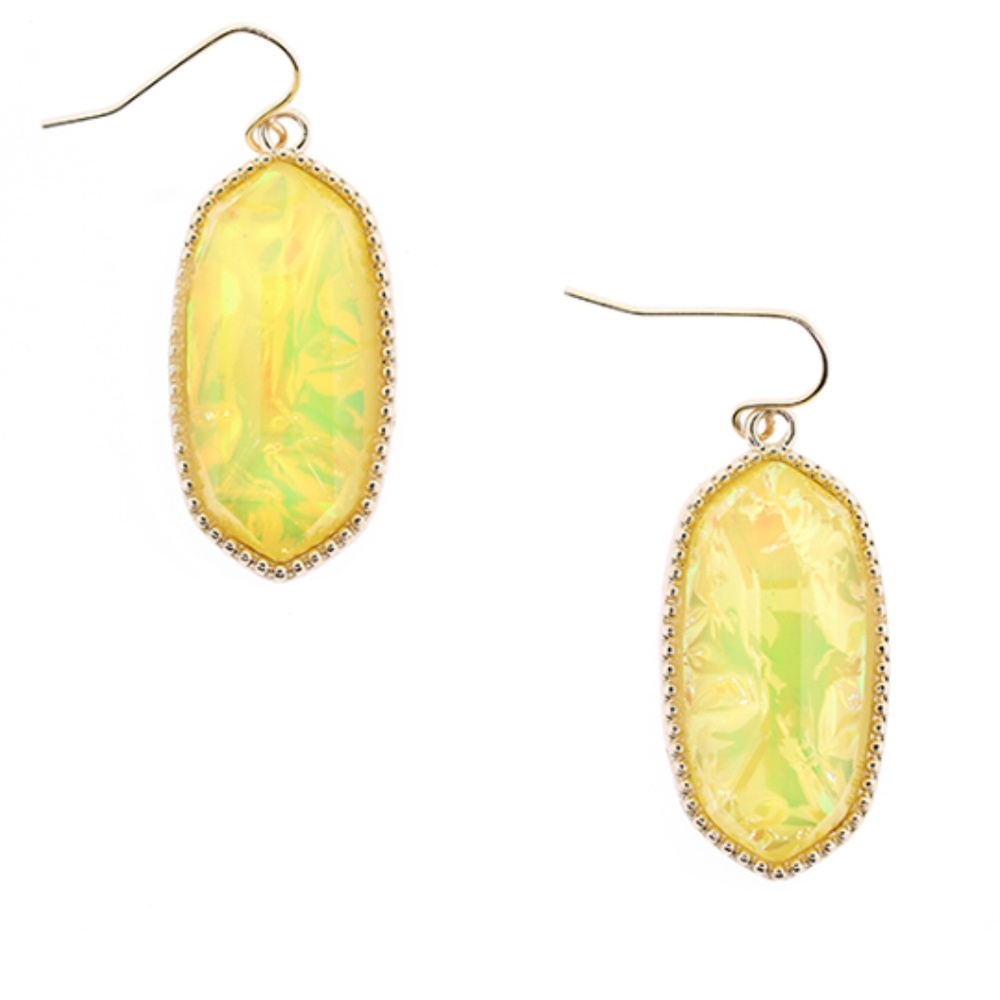 Yellow Abalone Holographic Earrings